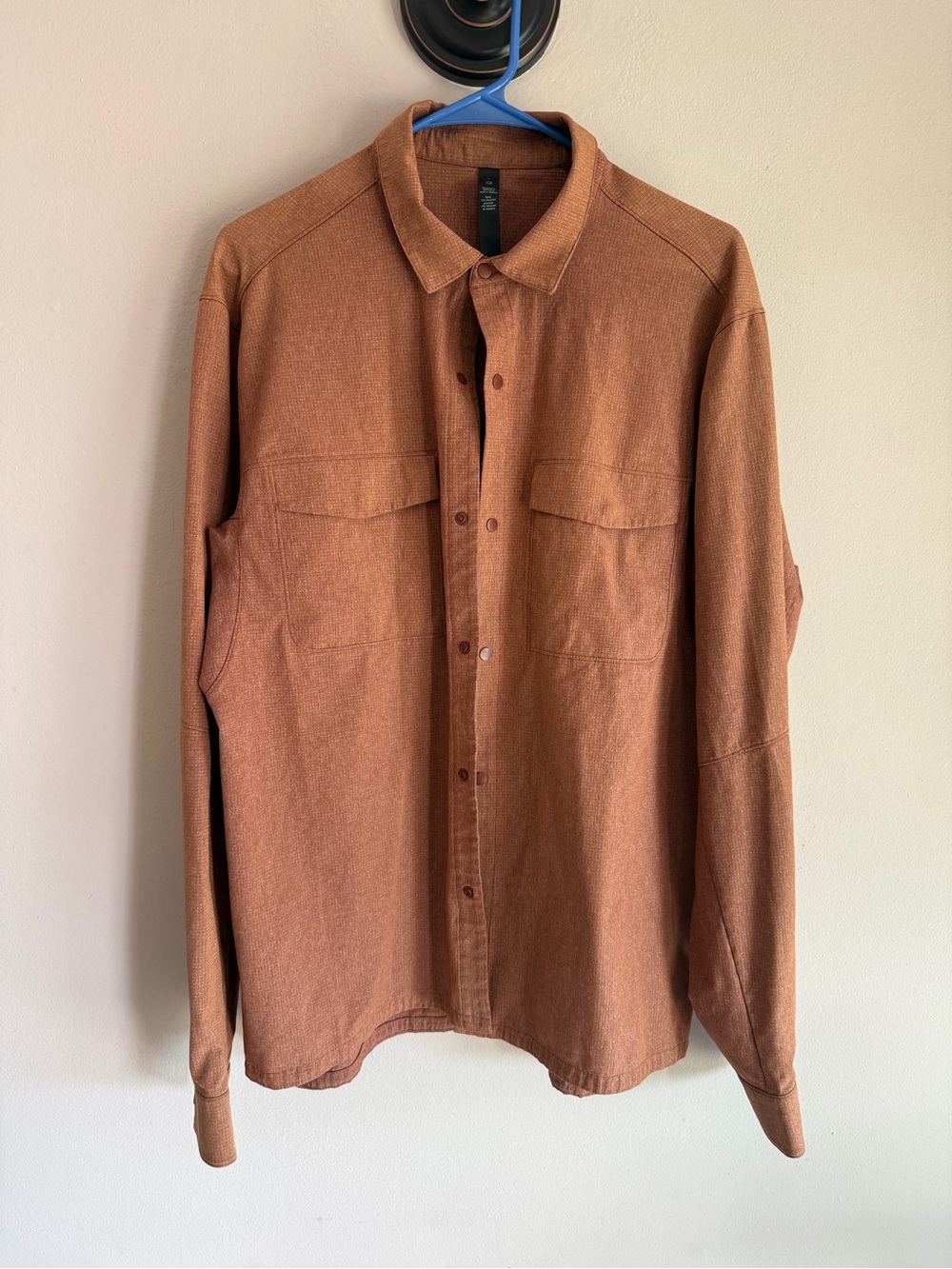 Lululemon Airing Easy Snap-Front Long Sleeve Overshirt - Heathered Brown L